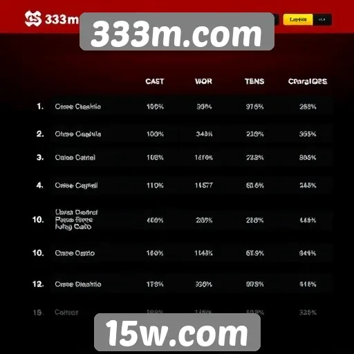 Desempenho de 333m.com em comparação com concorrentes
